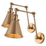 7" (Set of 2) LED Rover Adjustable Classic Glam Arm Metal Wall Sconces Brass/Gold - JONATHAN Y