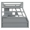 NicBex Twin Size Loft Bunk Bed with Desk, Modern Wooden Bed Frame with 2 Open Shelves, 7 Storage Drawers and Stairs for Bedroom - 4 of 4