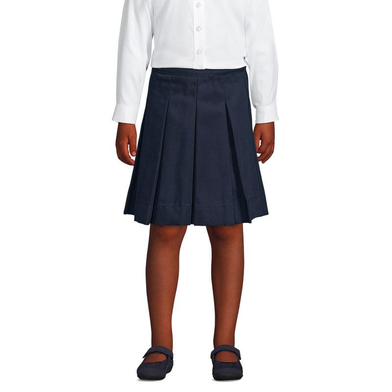 Lands' End Lands' End School Uniform Kids Poly-Cotton Box Pleat Skirt Top of Knee, 3 of 4