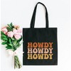 City Creek Prints Howdy Howdy Howdy Canvas Tote Bag - 15x16 - Black - image 2 of 2