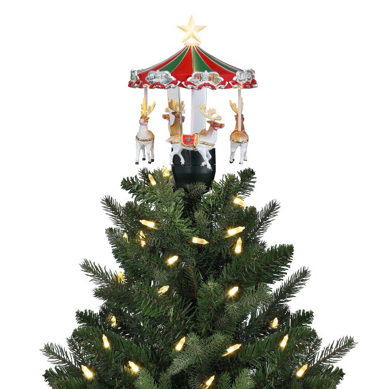 Mr. Christmas Animated LED Carousel Christmas Tree Topper, 3 of 6