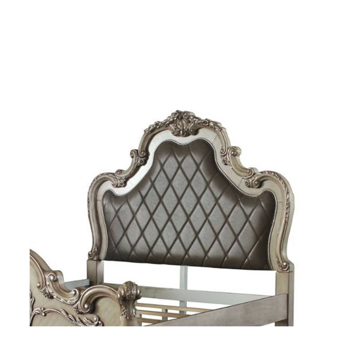 Acme Furniture Queen 92" Dresden Synthetic Leather Bed Vintage Bone White Finish - thumbnail 2