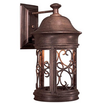 Minka Lavery Rustic Industrial Outdoor Wall Light Fixture Vintage Rust 16" for Post Exterior Barn Deck House Porch Yard Patio