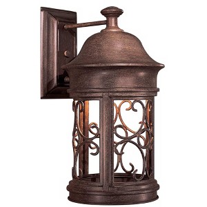 Minka Lavery Rustic Industrial Outdoor Wall Light Fixture Vintage Rust 16" for Post Exterior Barn Deck House Porch Yard Patio - 1 of 4