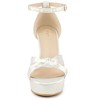 Allegra K Women's Satin Twist Knot Platform Contrast Stiletto Heel Sandals - 3 of 4