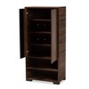 Raina Two-Tone Wood 2 Door Shoe Storage Cabinet Walnut Brown/Black - Baxton Studio: Enclosed Shelves, Air Circulation Design, Freestanding - 2 of 4