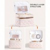 Large Quilted Cotton Cosmetic Bag Set (2Pcs) – Women Girls Travel Makeup Pouch - 2 of 4