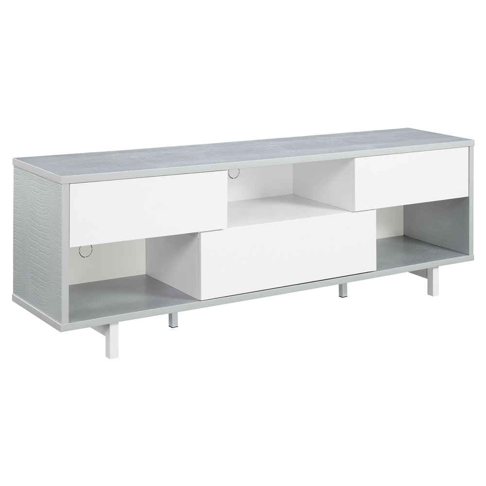 Photos - Mount/Stand Newport Ventura TV Stand for TVs up to 60" Gray Faux Croc/White - Breighto