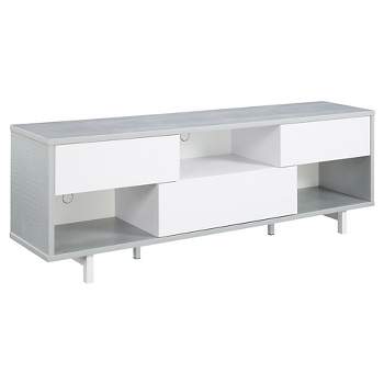 Newport Ventura TV Stand for TVs up to 60" Gray Faux Croc/White - Breighton Home