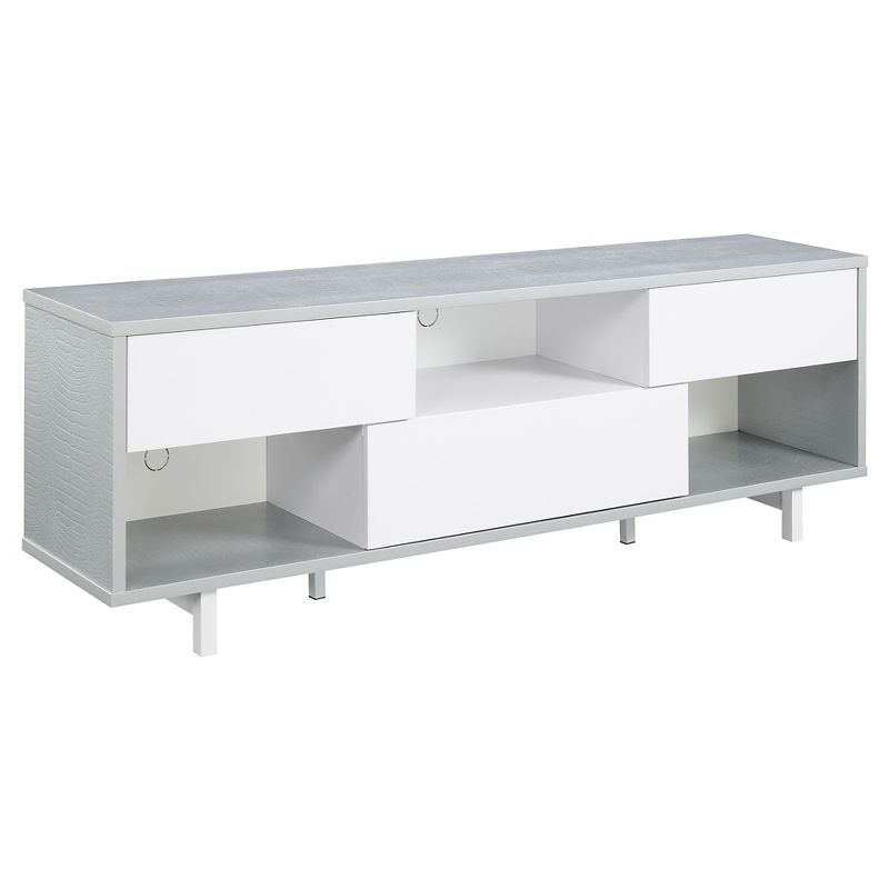 Newport Ventura TV Stand for TVs up to 60&#34; Gray Faux Croc/White - Breighton Home, 1 of 6