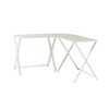 Tempered Glass and Metal X-Leg L-Shaped Computer Desk with Beveled Glass Top and Powder-Coated Metal Frame and Space-Saving Design - 4 of 4