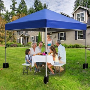 10 x 10 Pop Up Canopy, Beach Tent 3 Adjustable Heights, Easy Up Sun Shade w/ Wheeled Carry Bag, Outdoor Portable Shelter for Events, Parties, Camping - 1 of 4
