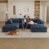 118.2" Corduroy Cloud Feather-filled U-Shaped Sectional Sofa with Deep Seat, Double-Layer Design, Removable Cushions, No Assembly, and DIY Combination - 3 of 4