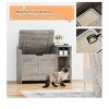 Litter Box Enclosure With Top Opening And Cushion, Hidden Cat Litter Box Furniture, Cat House, Privacy Cat Litter Box Cabinet, Grey - 4 of 4
