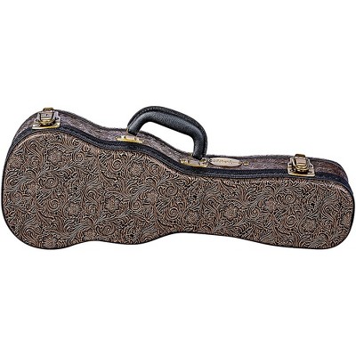 Luna Guitars Tooled Leather Soprano Ukulele Hard Case Brown