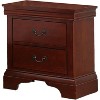ORRD Rustic 2-Drawer Wooden Nightstand, Bedside Table with Paneled Feet for Bedroom or Living Room - 3 of 4
