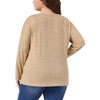 Women's Plus Size Crew Neck Pleated Long Sleeve Casual Tunic Tops - Agnes Orinda - 4 of 4