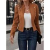 Open Front Jacket Casual Double Button Regular Sleeve Stand Collar Fit Crop Detail Wear Blazer Jacket For Women - 2 of 3