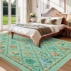 Floral Rugs for Living Room Bedroom Farmhouse Geometric Area Rugs Soft Low Pile Non-Slip Indoor Mat for Living Room Bedroom - 2 of 4