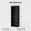 62" Black Wood Grain Doorless Decorative Storage Cabinet Bookcase - 4 of 4
