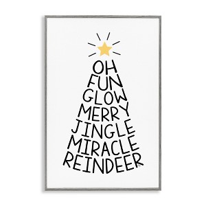 Stupell Industries Christmas Typography Tree Framed Giclee Art - 1 of 4