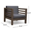 Coolbibila Mid Century Modern Outdoor Wood Club Arm Chair,Slat Design Acacia Wood Lounge Chair,Patio Cushion Side Chair for Pool,Garden - 4 of 4