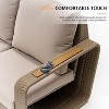 AMERLIFE 3-Piece Outdoor Patio Furniture Set, 82" Rattan Sofa & 2 Wicker Chairs - 4 of 4