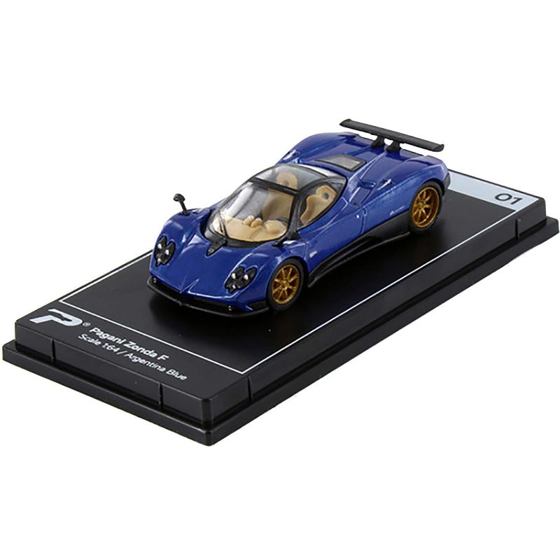 Pagani Zonda F Argentina Blue Metallic "Hypercar League Collection" 1/64 Diecast Model Car by PosterCars, 3 of 4