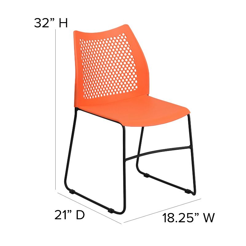 Flash Furniture HERCULES Series 661 lb. Capacity Stack Chair with Air-Vent Back and Powder Coated Sled Base, 4 of 11