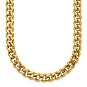 Chisel Stainless Steel Polished Yellow IP-plated 20" Plus a 3" Extension Curb Link Necklace - 1 of 4