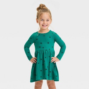 Toddler Girls' Printed Long Sleeve Dress - Cat & Jack™ - 1 of 3