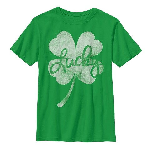 Boy's Lost Gods St. Patrick's Day Lucky Retro Shamrock T-shirt : Target