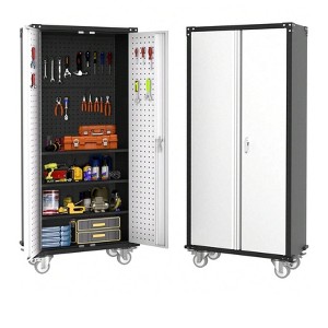 72-Inch Lockable Rolling Tool Cabinet with Pegboard, 4 Adjustable Shelves, Magnetic Doors & Lockable Wheels - 1 of 4