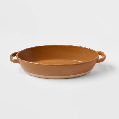 14" x  7" Stoneware Oval Baking Dish Orange - Threshold™