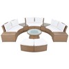 YOOCOZZ Patio Rattan 10-Piece Half Round Sectional Sectional Sofa Set - 2 of 4