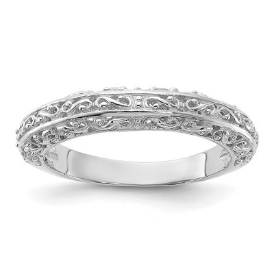 Black Bow Jewelry 4mm 14K Yellow or White Gold Filigree Tapered Band