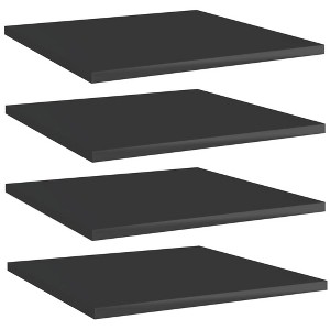 vidaXL Bookshelf Boards 4 pcs High Gloss Black 15.7"x15.7"x0.6" Engineered Wood - 1 of 4