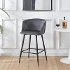 PAGED Modern Velvet Bar Height Stools Set of 2, Counter Stool Chair with Back and Metal Legs for Bar, Kitchen - 3 of 4