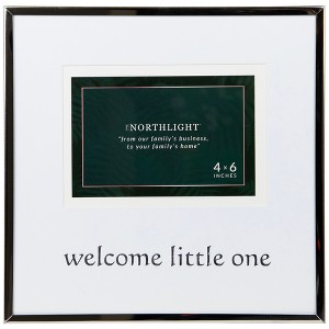 Northlight Metallic Square "Welcome Little One" Picture Frame - for a 4" x 6" Photo -Silver - 1 of 4