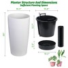 ODK 30 in Tall Planters for Outdoor Plants Set of 2, Large Outdoor Planters for Front Porch Decor with Drainage Holes, Automatic Watering - 2 of 4