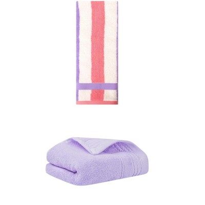 REGALWOVEN Striped Decorative Hand Towels for Bathroom Kitchen Gym 14" x 30"/13" x 29" 2 Pcs