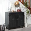 31" Modern Wood Storage Cabinet with Embossed Door, 2-Shelf Accent Cabinet for Living Room, Bedroom, or Entryway - 2 of 4