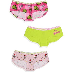 Seven Times Six Dr Seuss The Grinch Women's 3-Pack Underwear Panties Boyshorts - 1 of 4