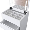 Kumasinova 3-in-1 Makeup Vanity Table with Flip Mirror,Makeup Desk with Glass Top,Small Vanity Desk with 3 Drawers for Bedroom,White - 4 of 4