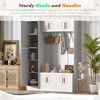 ACEPANO 59 in. W Modern 4-in-1 Shoe Cabinet with 6 Cabinets, 4 Coat Hooks & Adjustable Shelves-White - 3 of 4