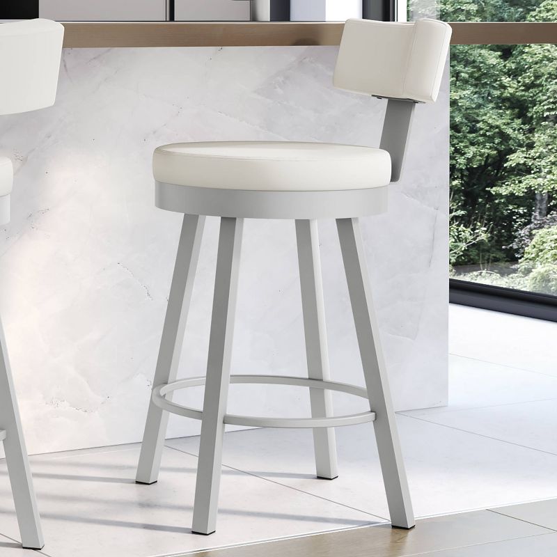 Amisco Morgan Upholstered Counter Height Barstool Off-White/Gray, 6 of 8