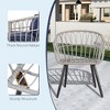 Anybear 5PC Gray-Blue Wicker Rattan Table and Chairs Set with Ottoman Patio Bistro Set - 2 of 4