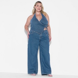 Women's Denim Wrap Halter Top - Wild Fable™ - 1 of 3