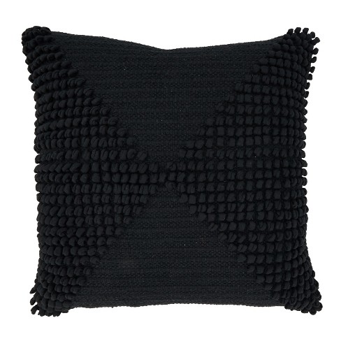 Saro Lifestyle Textured Woven Diamond Throw Pillow Cover Black 20 x20 Target