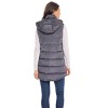 Women's Long Puffer Vest with Hood - S.E.B. By SEBBY - 4 of 4